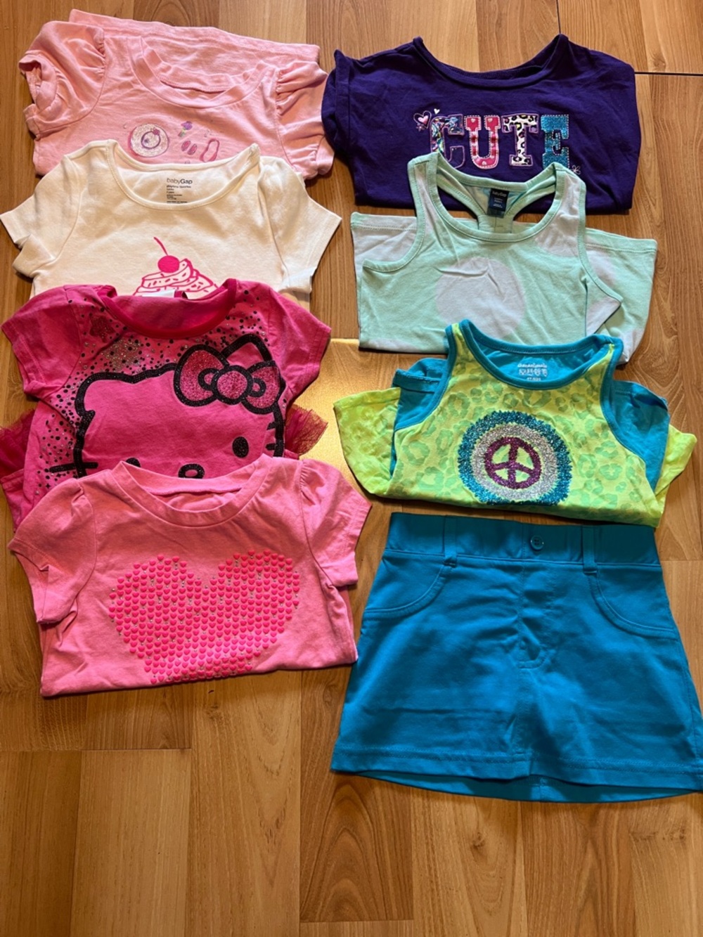 All girls short sleeve and tank tops and skirt  bundle size all 3T